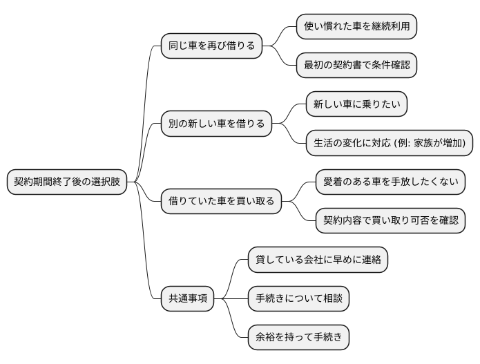 リース期間終了後の選択肢